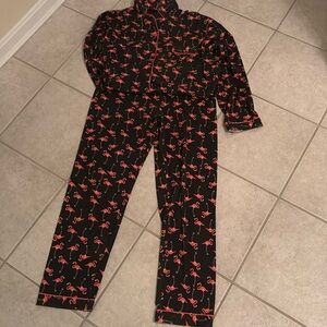 Just Love pink/ black flamingo two piece pajamas